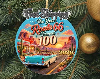 Route 66 Centennial Ornament 2026, 100 Years Mother Road Keepsake