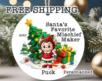 Labubu Inspired Mischief Maker Ornament: Personalized Christmas Tree Decoration for Labubu fans