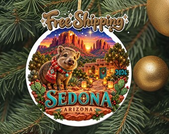 2026 Sedona Travel Ornament, Vacation Keepsake, Christmas Souvenir Gift, Metal Holiday Decoration
