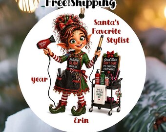 Personalized Hair Stylist Christmas Ornament, Cosmetoligist, Hair Dresser, Beautician