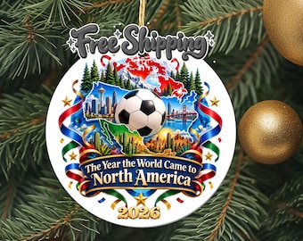 2026 North America Soccer Ornament, World Cup Celebration Keepsake
