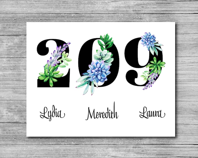 Personalized Dorm Room Door Sign Printable W Roommate's Names Dorm ...
