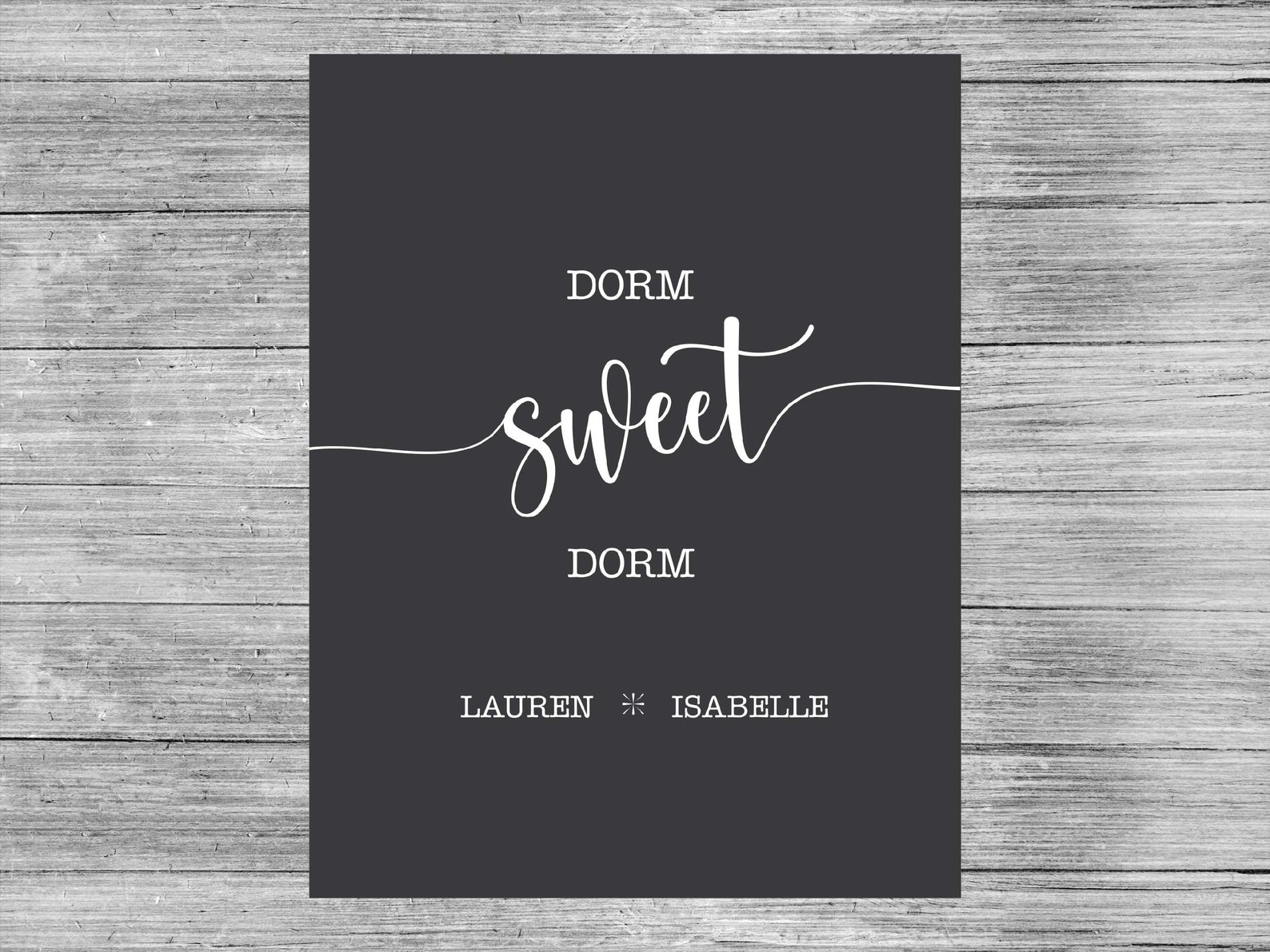 Personalized Dorm Sweet Dorm Printable w Names Dorm Decor Etsy