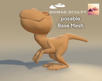 Nomad Sculpt - posable cute Dinosaur base Mesh - 3D Object - Filetype nom (Nomad Sculpt File 1.76)