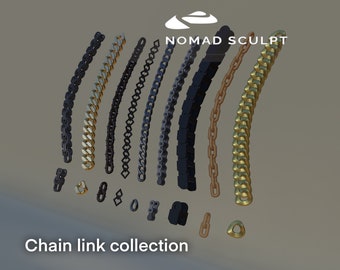 Nomad Sculpt - Chain link collection- curve repeater - base Mesh- 3D Object - Filetype nom (Nomad Sculpt File 1.76)