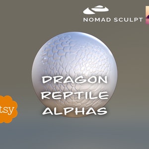 Puede incluir: Una esfera blanca con una superficie texturizada, que se asemeja a escamas de dragón. El texto "DRAGON REPTILE ALPHAS" está escrito en blanco sobre la esfera.
