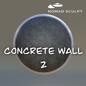 Könnte beinhalten: Nahaufnahme einer strukturierten, grauen Betonwand. Das Bild ist eine Kugel mit dem Text "CONCRETE WALL 2" in Weiß.