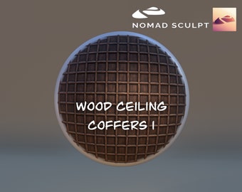 Nomad Sculpt - Wood Ceiling Coffers 1 Stylized colored texture - Brush Tool - Filetype json (Nomad Sculpt File 1.76)