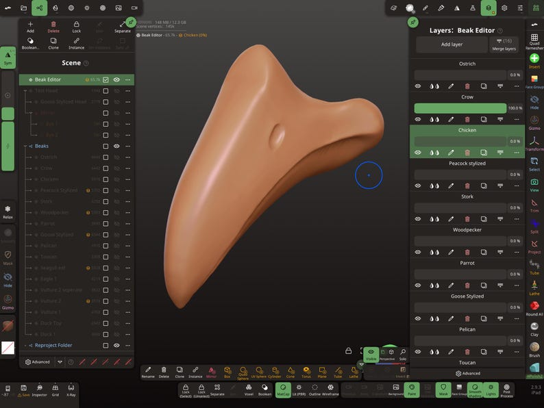 Nomad Sculpt - Bird - Beak - Editor - Eagle - Duck Etc. File Type Nom ...
