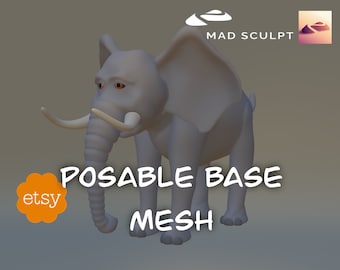 Nomad Sculpt - posable cute Elephant base Mesh - 3D Object - Filetype nom (Nomad Sculpt File 1.79)