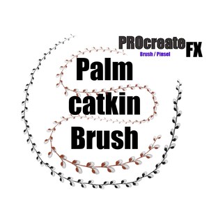 Könnte beinhalten: ProcreateFX Palm catkin Brush, ein digitaler Pinsel zum Erstellen realistischer Blumenmuster.