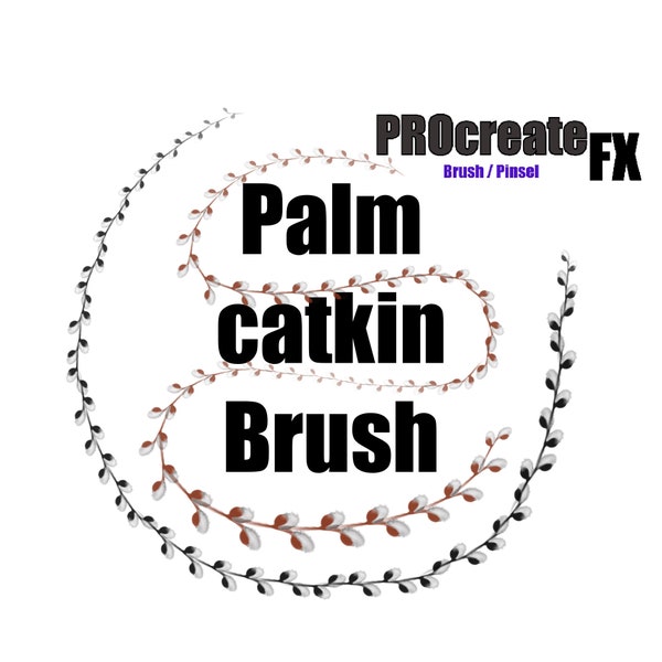 Palm catkin Brush - Procreate Brush - Palm Kitten Brush