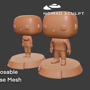 Nomad Sculpt - posable “FUNKO style” base meshes MALE / FEMALE - 3D Object - Filetype nom (Nomad Sculpt File)