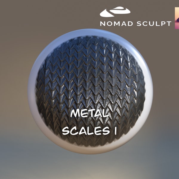 Nomad Sculpt - Metal Scales 1 colored texture - Brush Tool - Filetype json (Nomad Sculpt File 1.76)