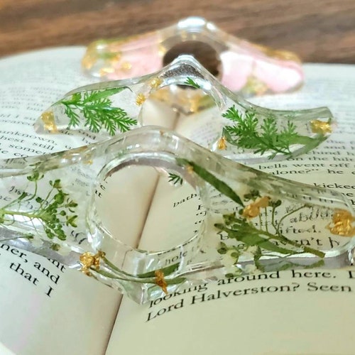 Floral Resin Book Page Holder