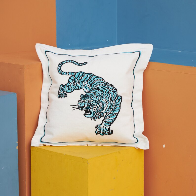 Tiger Abstract Pattern Accent Pillow Tiger Accent Pillow Etsy