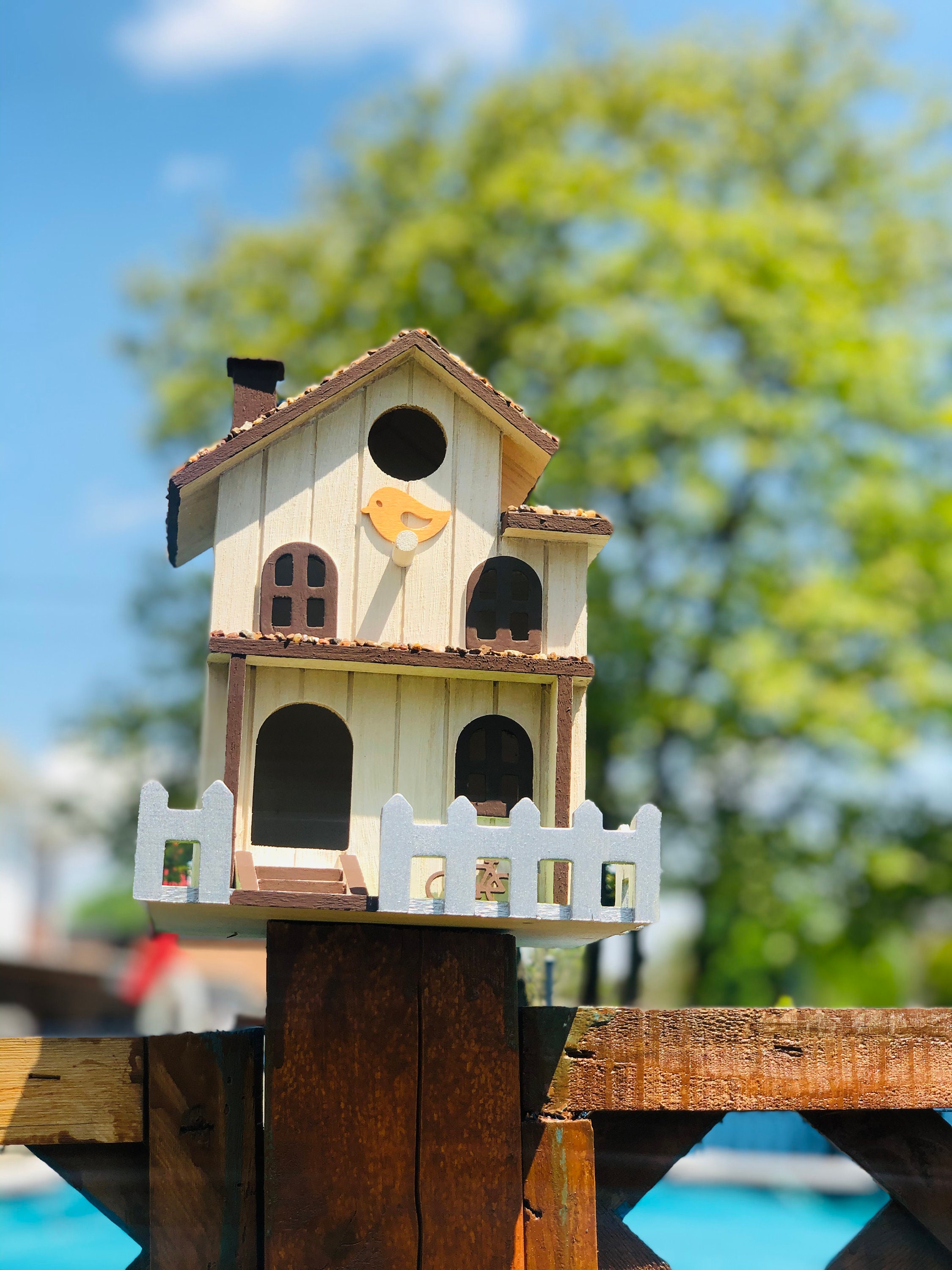 Handmade Wooden Birdhouse Outdoor Wooden Birdhouse Real Etsy