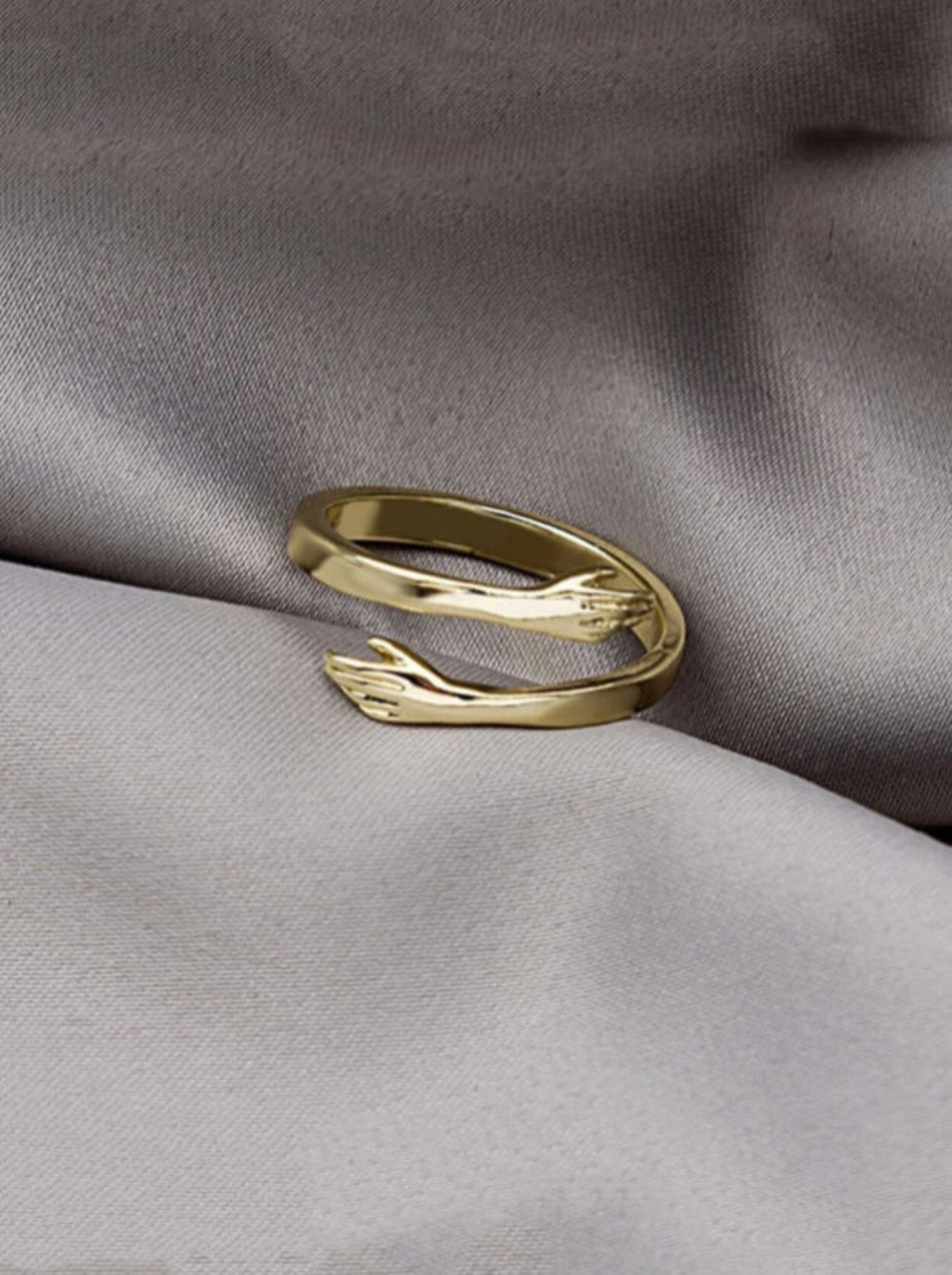 Hand Cuff Ring, Solid 14K Gold Ring, Minimalist Ring, Vintage Ring, Adjustable Ring, Dainty Gold