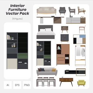 Furniture Vector Pack: Interior Design Figures (AI, PNG, EPS)