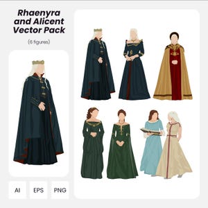 Rhaenyra & Alicent Vector Art: House of the Dragon Illustrations (AI, PNG, EPS)