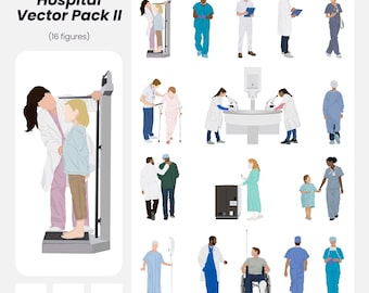 Hospital People Vector Art: Architecture & Design Figures (AI, PNG, EPS) Instant Download