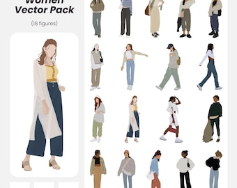 Urban Women Vector Pack: Architecture & Design Figures (AI, PNG, EPS) (Instant Download)