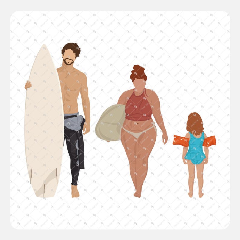 Beach People Vector Pack: 18 Flat Human Figures (AI, PNG, EPS Instant ...