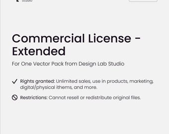 Extended Commercial License – Use Any Vector Pack in My Shop (Unlimited Units & Client Projects)