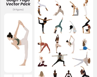Yoga Women Vector Pack: Architecture & Design Figures (AI, PNG, EPS) (Instant Download)