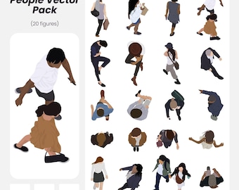 Top View People Vector Pack: Architecture & Design Figures (AI, PNG, EPS Instant Download