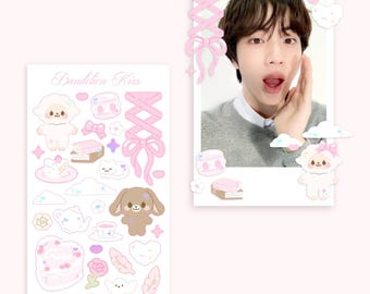 kawaii cat and bunny stickers⎜kpop, stickers, aesthetic,