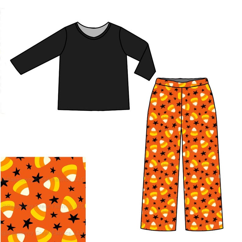 Candy Corn Zipper PJ's (Unisex) main image 1