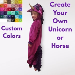 Kids Unicorn Costume Custom Halloween Costume Horse Costume