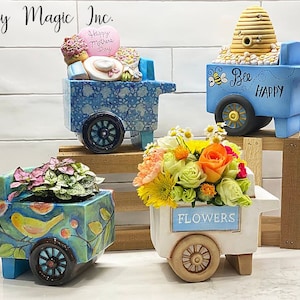 SALE Paint your own 4304 One Vendor Cart 6”Lx4”Wx5”T lids sold separately ceramic pottery bisque, unpainted pottery, paint your own pottery