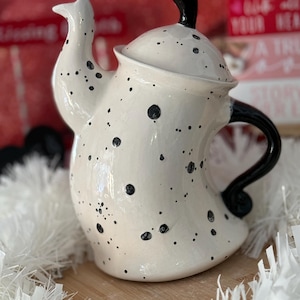 SALE Retro Jade Sassy Teapot, Teacup, Canister, Butter Dish, Spoon Rest, Teacup, Dancing Teapot, Whimsical Teapot, Custom and Personalized