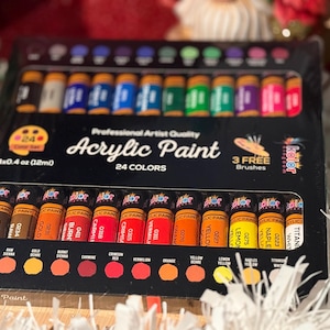 No kiln required pottery paint Acrylic Paint Set 24 Colors (0.41 oz, 12 ml) -FAST FREE SHIPPING