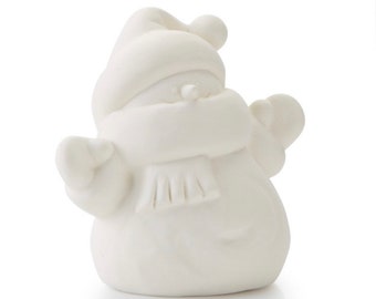 SALE Paint your own snowman 4W x 4.25H ceramic pottery bisque, unpainted ceramic,pottery, paint your own pottery, 7389