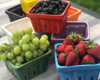 SALE Ceramic berry basket, berry box, fruit basket, berry box, colourful, custom, red, blue, purple, orange, pink, yellow, rainbow