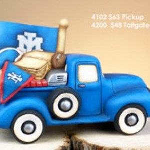 SALE Paint your 4200 Football Tailgate for Pickup 4.25”T x5”W, 4 truck options, ceramic pottery bisque, unpainted ceramic, unpainted pottery