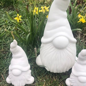 SALE Paint your own gnome, ceramic pottery bisque, craft kit, paint your own pottery