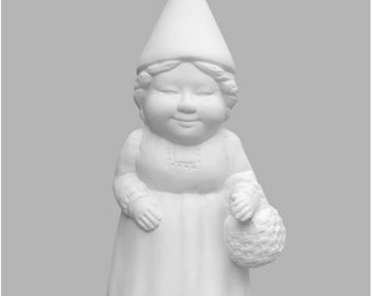 SALE Paint your own Gnome 4.25W x 8.25H  ceramic pottery, unpainted ceramic, unpainted pottery, paint your own pottery, 1212