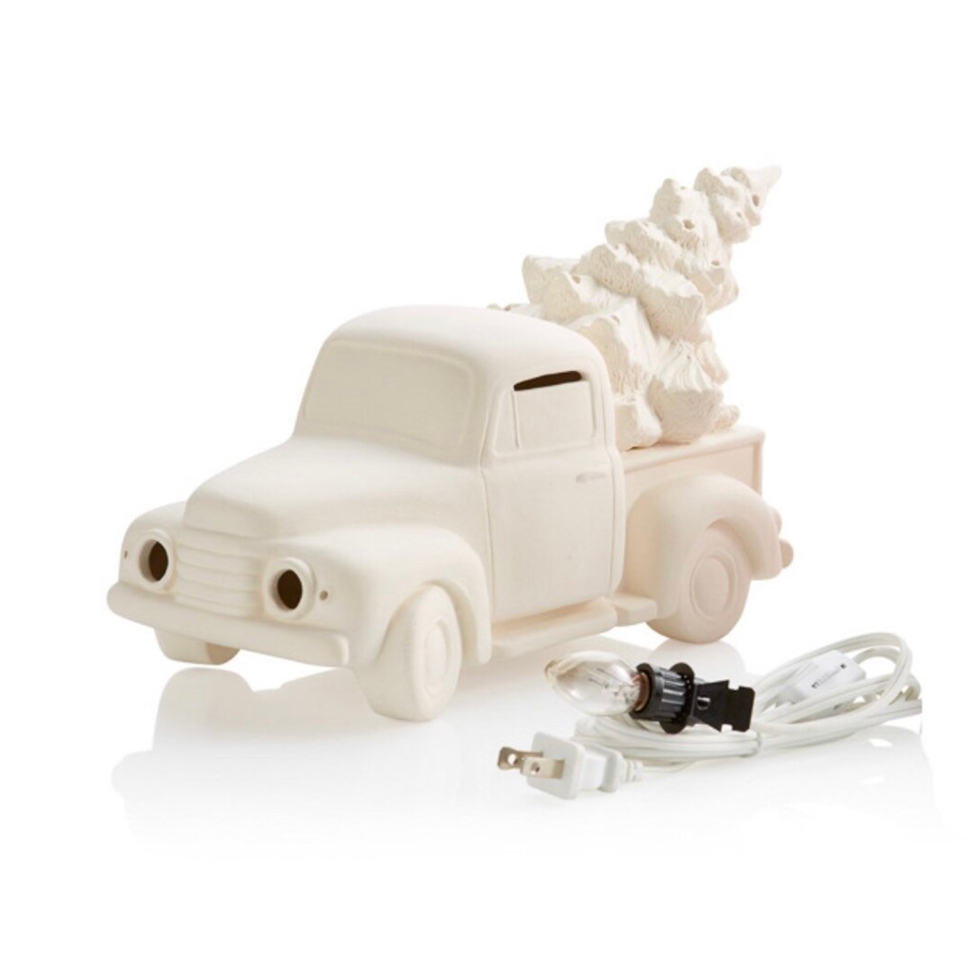 SALE Paint Your Own Truck With Tree 7'H X 5.75W X 12L Pottery