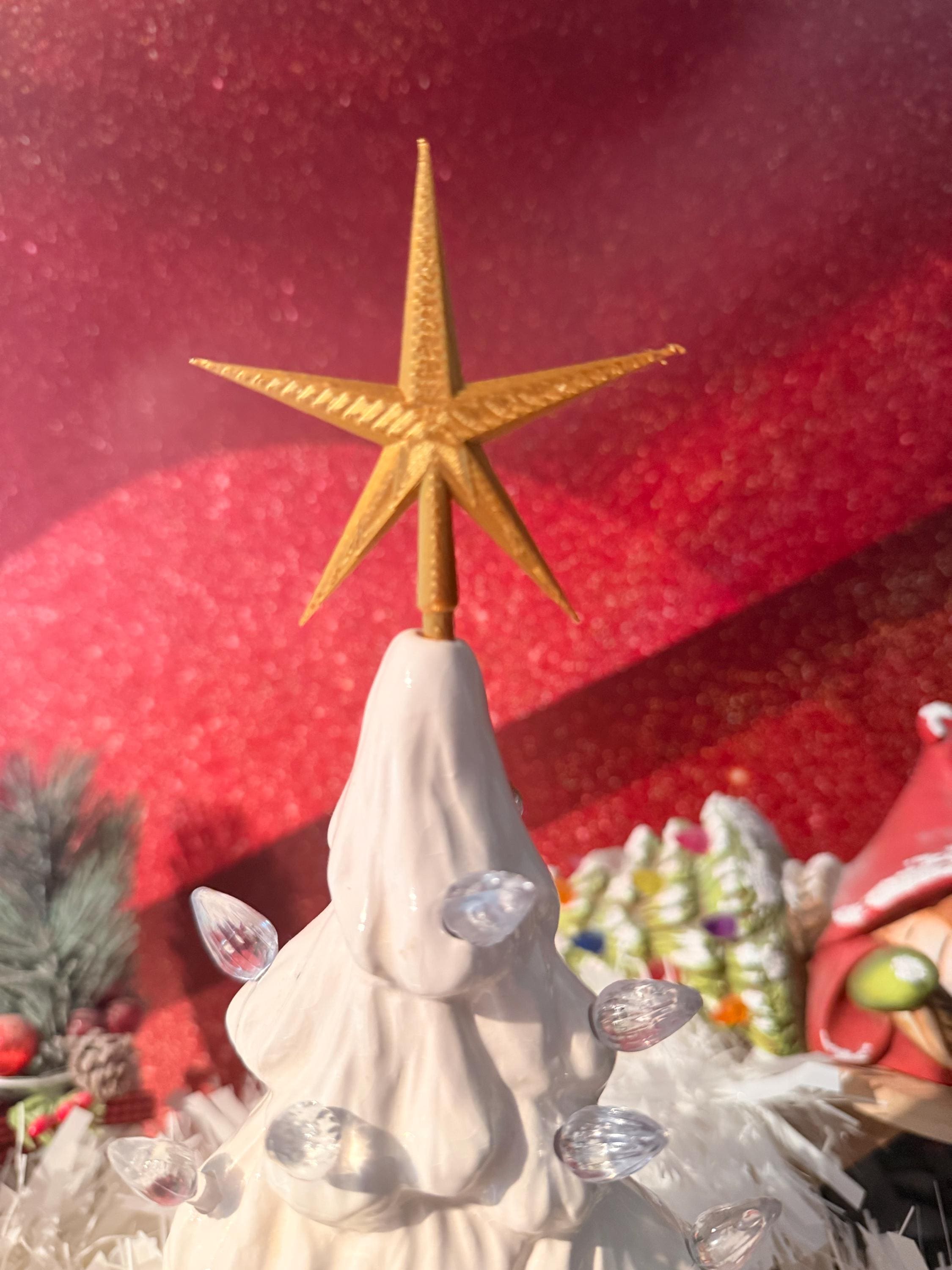 Décoration de sapin de Noël en céramique en forme d'étoile de Noël