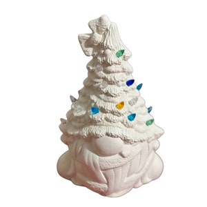 SALE Paint your own 4318 Mummy Gnome Tree 9.5”T x6.25”W ceramic pottery bisque, unpainted ceramic, unpainted pottery, paint your own pottery