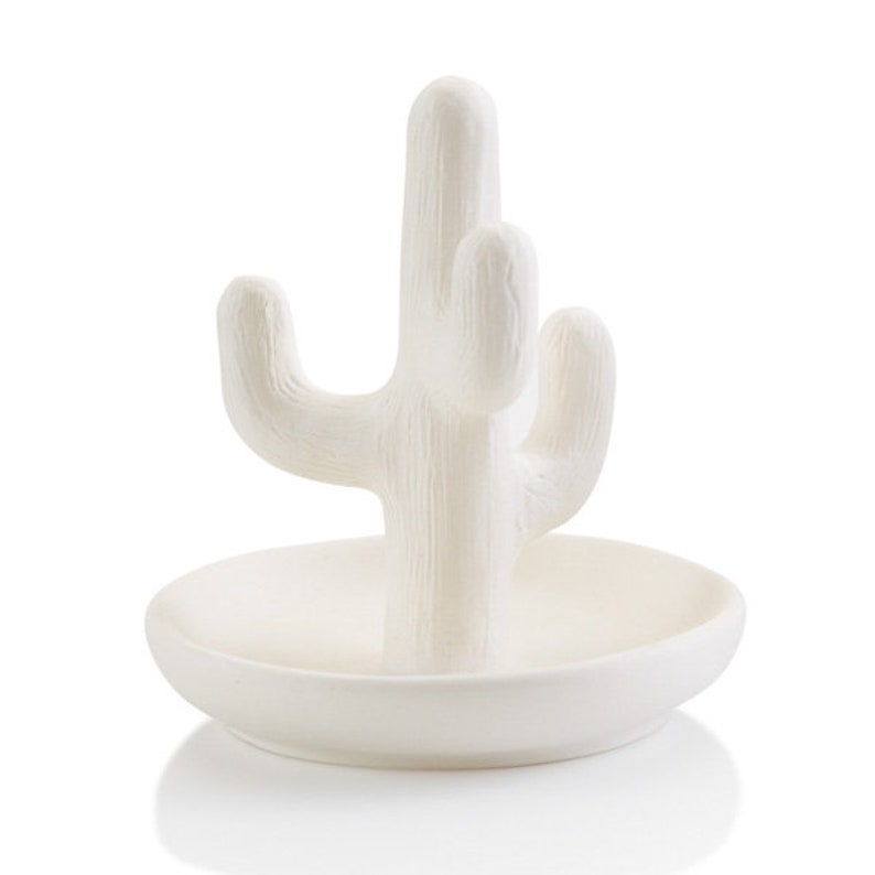 SALE Paint your own 5324 Cactus Ring Holder 3.5W x 3.75H ceramic pottery, unpainted ceramic, unpainted pottery, paint your own pottery image 1