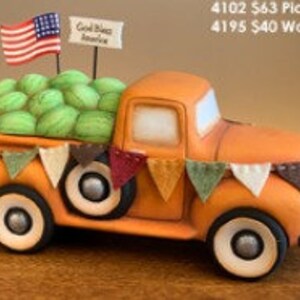 SALE Paint your 4195 Watermelon Lid For Pickup 2"T x 4"L, 4 truck options, ceramic pottery bisque, unpainted ceramic, unpainted pottery