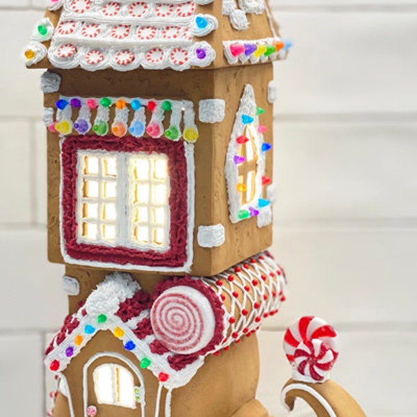 SALE Paint your own 18" T Gingerbread House, ceramic pottery bisque, unpainted pottery, paint your own pottery