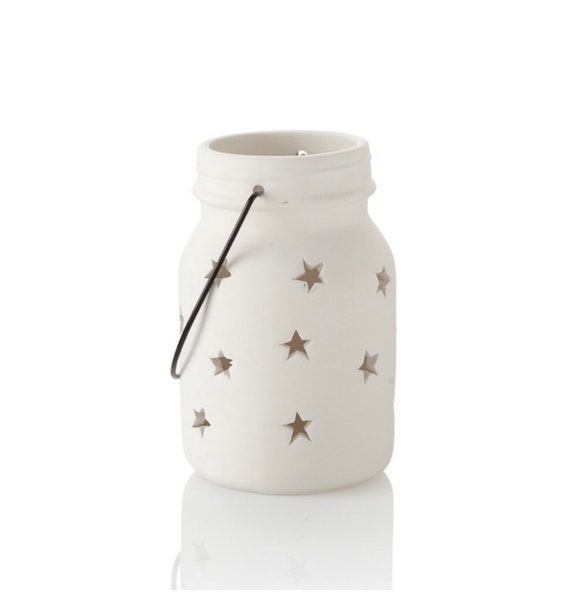 SALE Paint your own Jar Star Med 5.5H x 3.25W ceramic pottery bisque unpainted ceramic unpainted pottery paint your own pottery 5253
