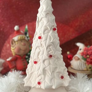 NEW - Paint Your Own 4450 Narrow Holly Tree 13.5”T x 6.75”W with base & light kit, ceramic pottery bisque, unpainted pottery, paint your own
