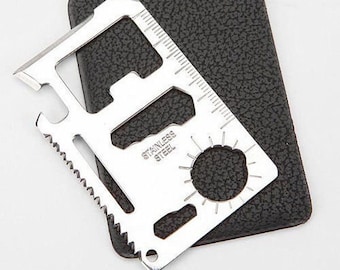 Multipurpose 11-in-1 Stainless Steel Pocket Tool Credit Card Survival Tool